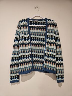 Talbots Women's Petite Multi-Stripe Open-Front Cardigan,Size SP, Multicolor